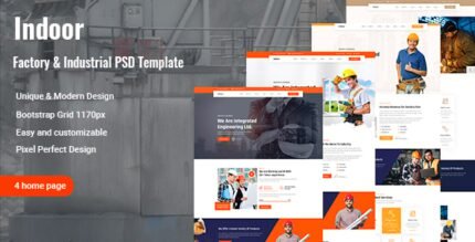 Indoor Factory Industry website PSD template
