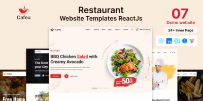 Restaurant Website Template ReactJs - Cafeu