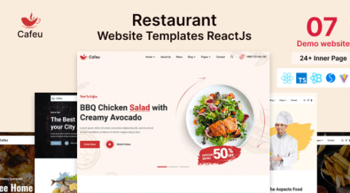Restaurant Website Template ReactJs - Cafeu