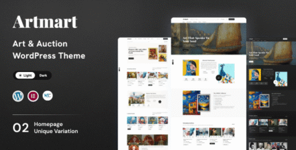 Artmart – Art Gallery & Auctions WordPress Theme active