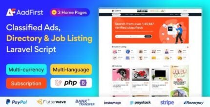 Aadfirst – Classified Ads, Directory & Job Listing Laravel Script