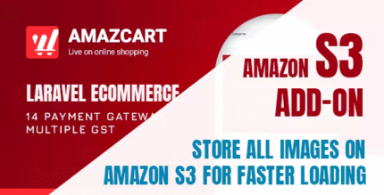 Amazon S3 add-on – AmazCart Laravel Ecommerce System CMS