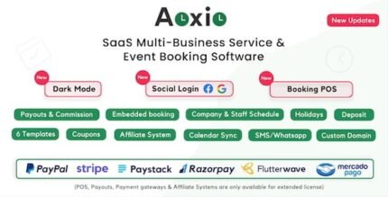 Aoxio – SaaS Multi-Business Service Booking Software [Extended Version]